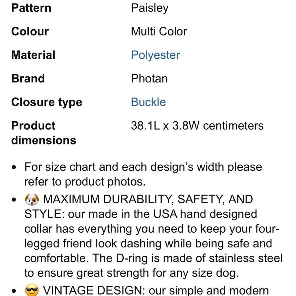 🚨Photan Brand New HANDMADE Dog Collar Adjustable Dog Collar Ring and Buckle 🐶 - Picture 5 of 5